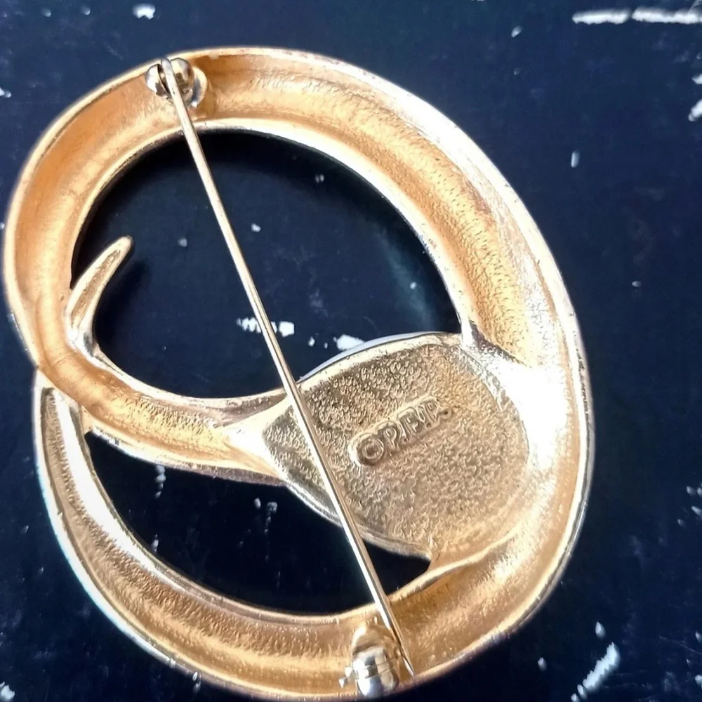 Vintage Erwin Pearl Gold Pearl Brooch signed P.E.P. - Picture 3 of 8